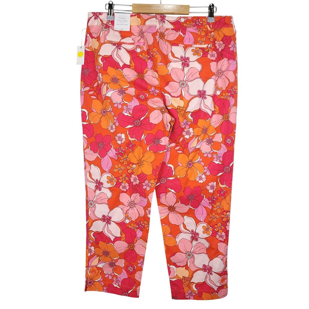Talbots Perfect Crop Pants in Tossed Flower, Size 14, NWT